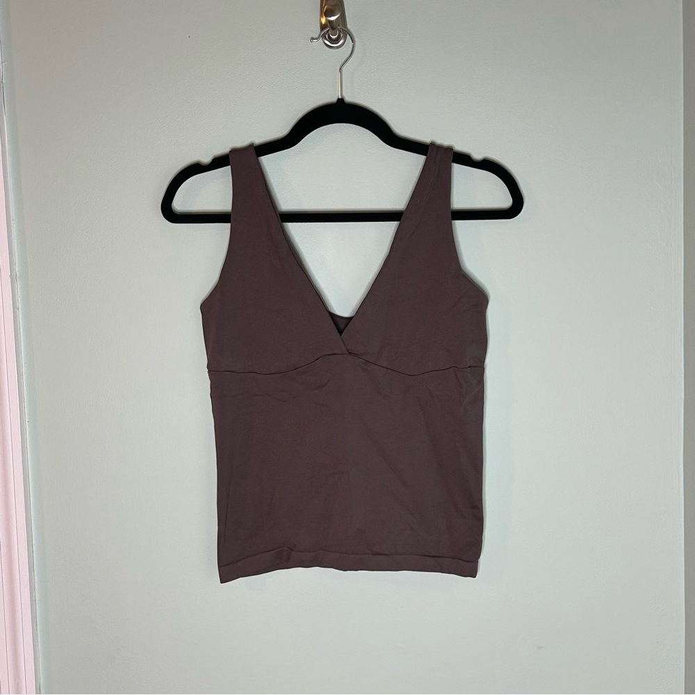 Stretchy V Brown Trendy Top